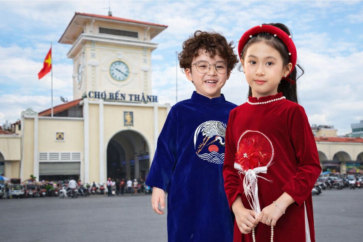 Áo dài cho bé tại TP.HCM mặc thoải mái, phù hợp thời tiết nóng