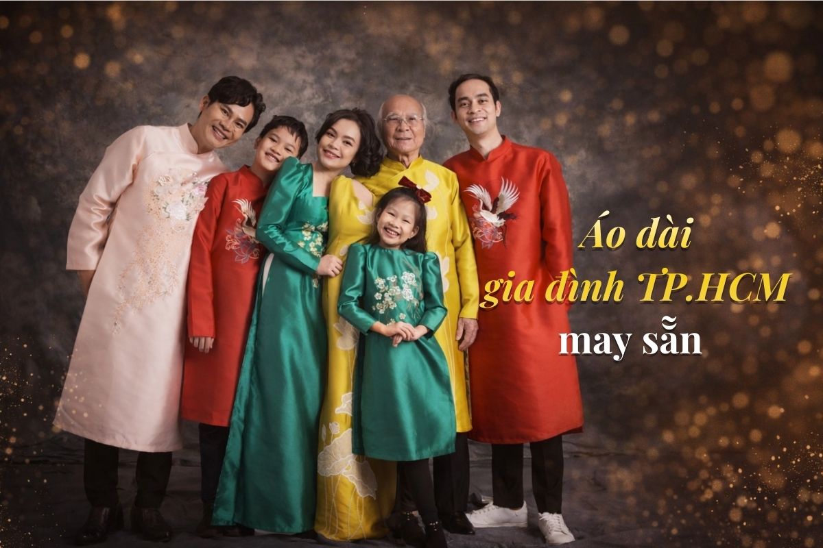 áo dài gia đình tphcm may sẵn mẫu đẹp