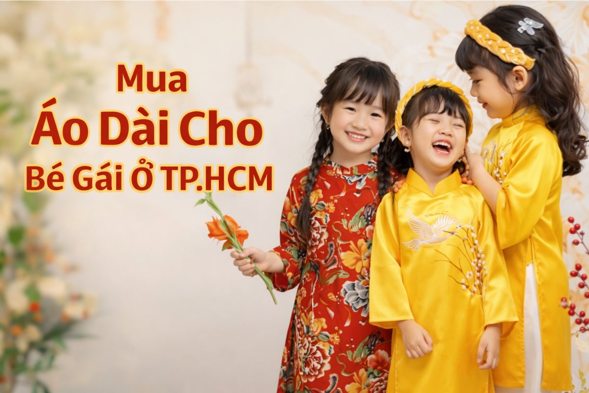 Mua áo dài cho bé gái ở TP.HCM dễ mặc, phù hợp nhiều độ tuổi