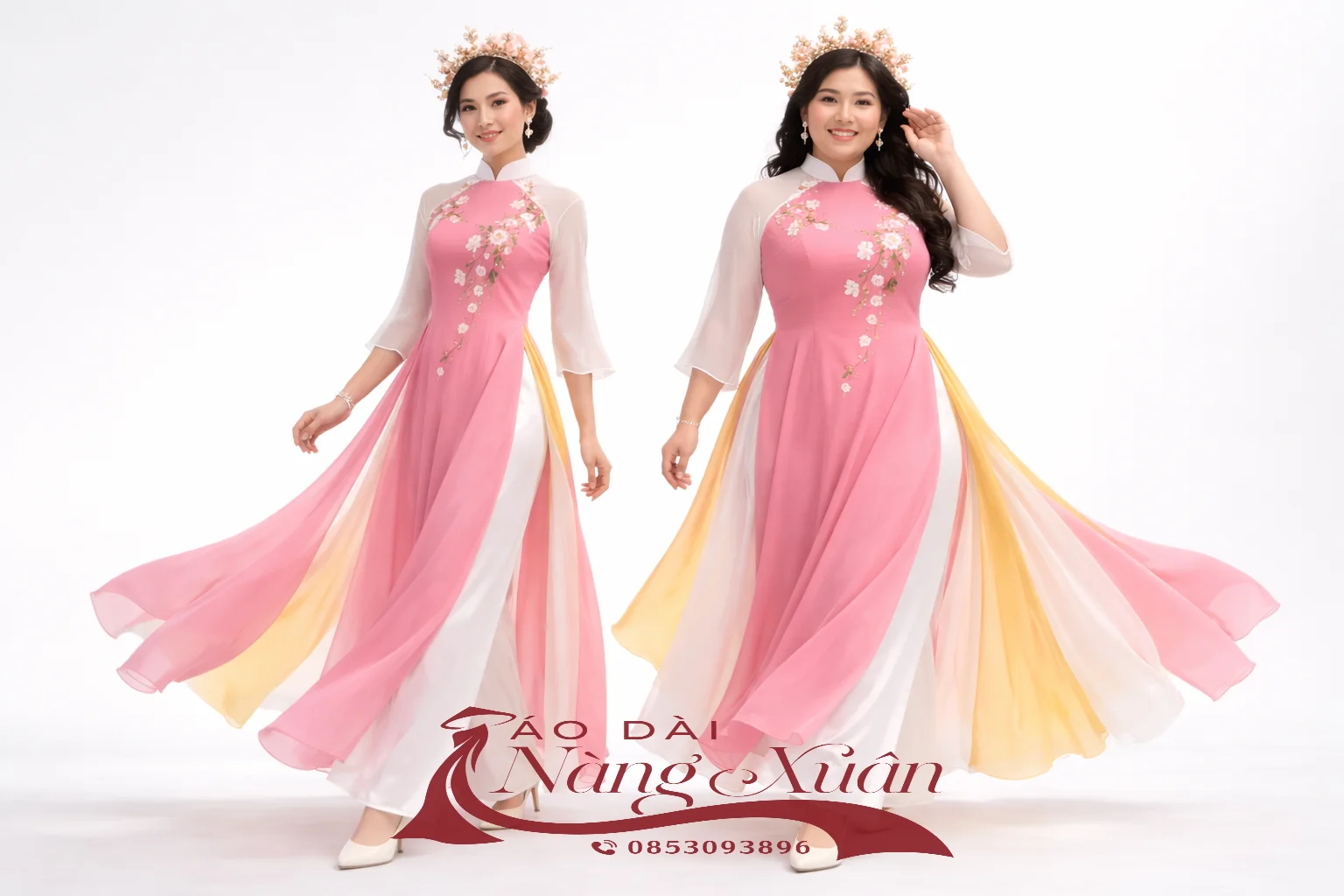 So sánh áo dài 4 tà trên dáng người thanh mảnh và đầy đặn
