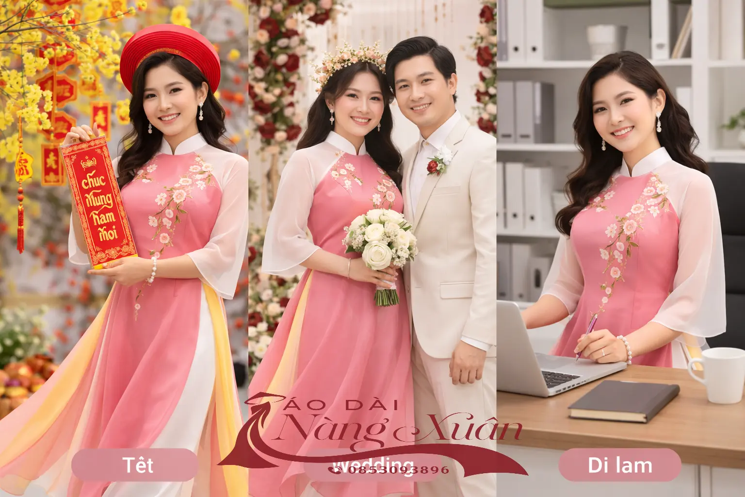 Cách phối đồ áo dài cách tân 4 tà theo dịp mặc